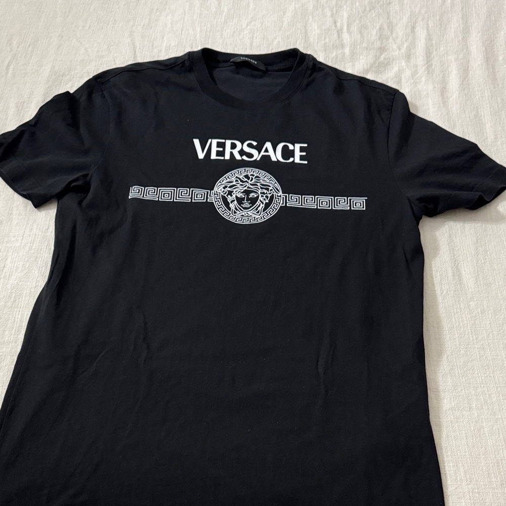 Versace Black and White Medusa Logo T-Shirt